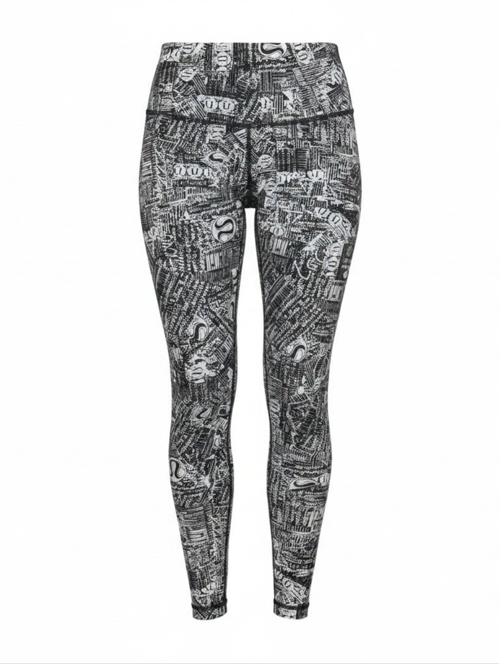 Lululemon Wunder Train High-Rise Tight 25" Tear It Up Alpine White Black Size 6